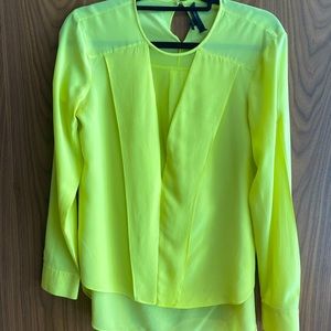BCBGMaxAzria Silk Lime Color Marissa Blouse